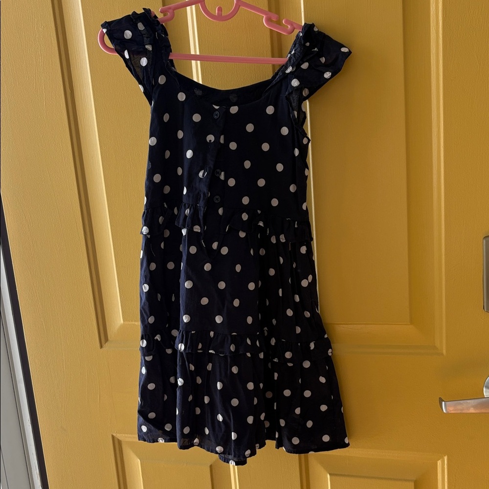 Janie and Jack Navy Polka Dot classic beauty summer Dress - Picture 3 of 7